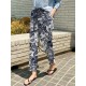 Women 100  Cotton Plants And Flowers Printing Maxi Length Pants