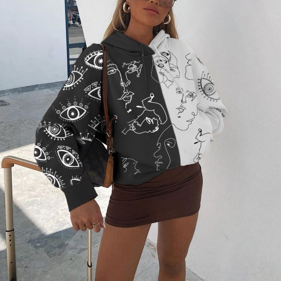 New style printed graffiti flower tops for women  HF0116-02-01