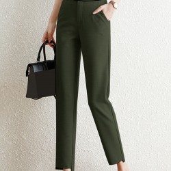 Contrast Pocket Step Hem Tailored Pants For Women