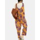 Tribal Flower Print Wide Leg Jumpsuit For Women