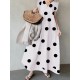 Polka Dot Sleeveless Ruffle V Neck Maxi Dress