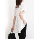 Solid Ruched Short Sleeve V Neck Casual Blouse