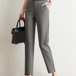 Contrast Pocket Step Hem Tailored Pants For Women