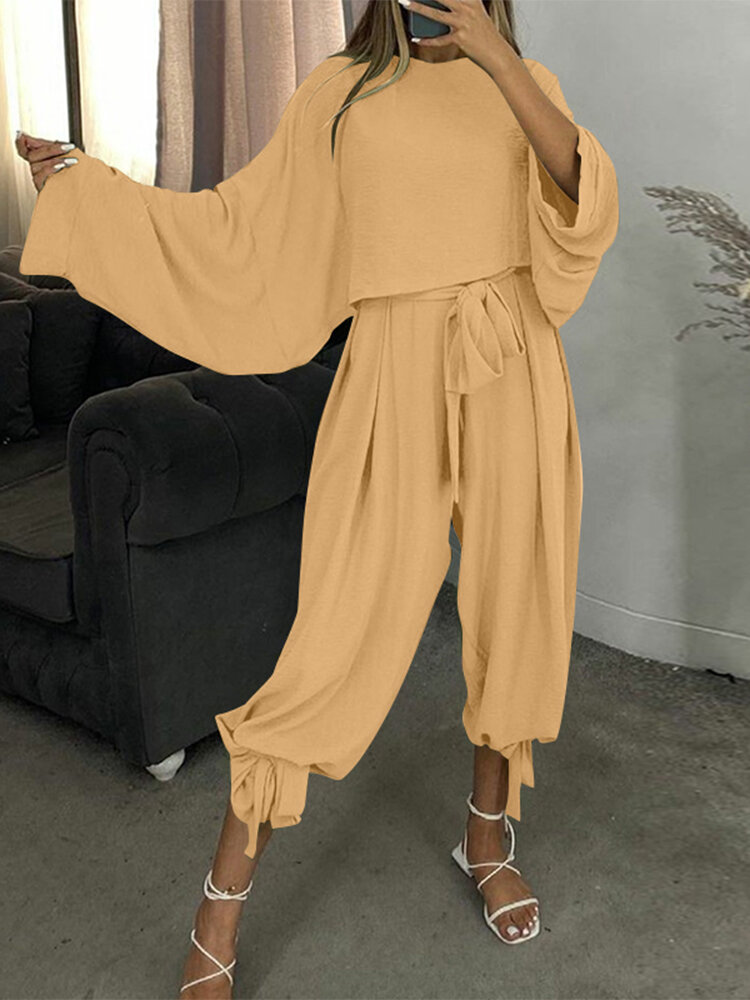 Round Neck Long Sleeve Button Pocket Solid Suit Round Neck Long Sleeve Button Pocket Solid Suit