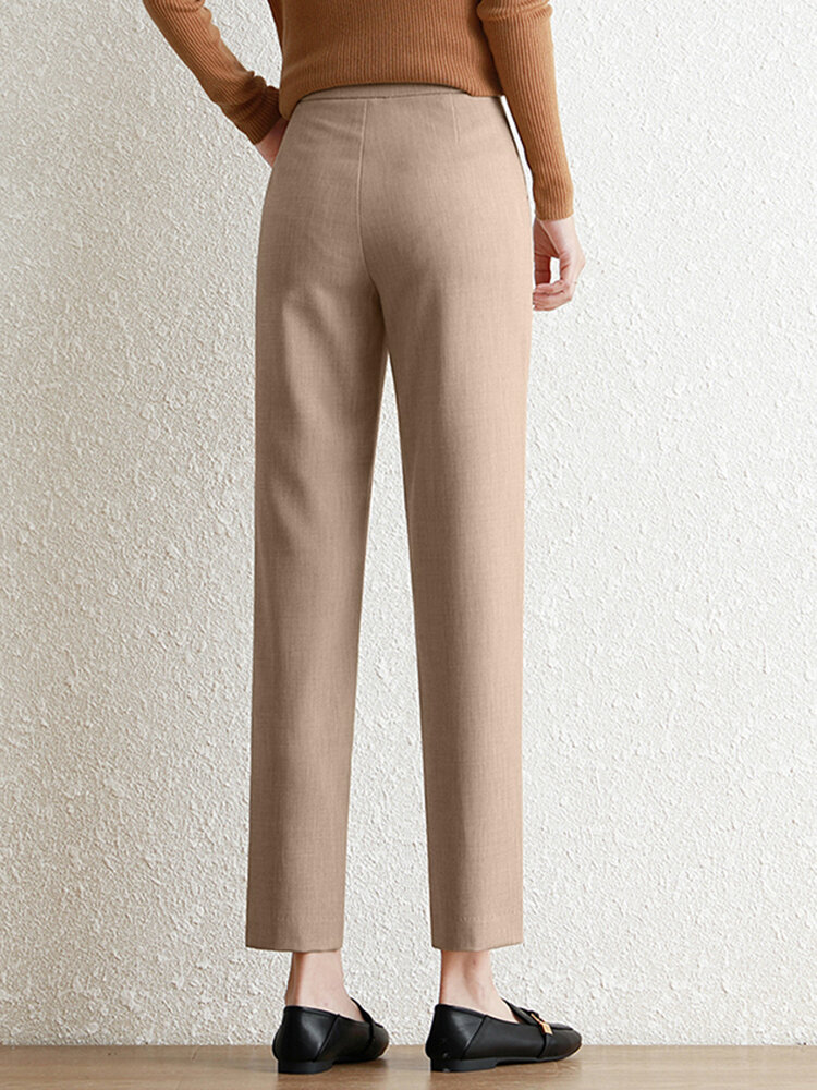 Contrast Pocket Step Hem Tailored Pants For Women Contrast Pocket Step Hem Tailored Pants For Women