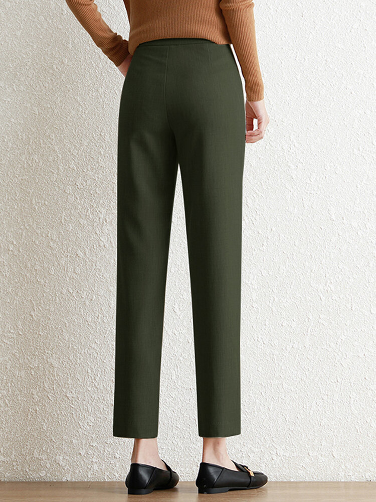 Contrast Pocket Step Hem Tailored Pants For Women Contrast Pocket Step Hem Tailored Pants For Women