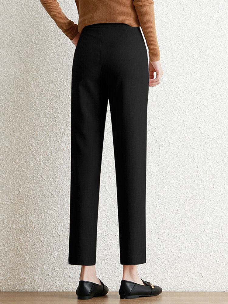 Contrast Pocket Step Hem Tailored Pants For Women Contrast Pocket Step Hem Tailored Pants For Women