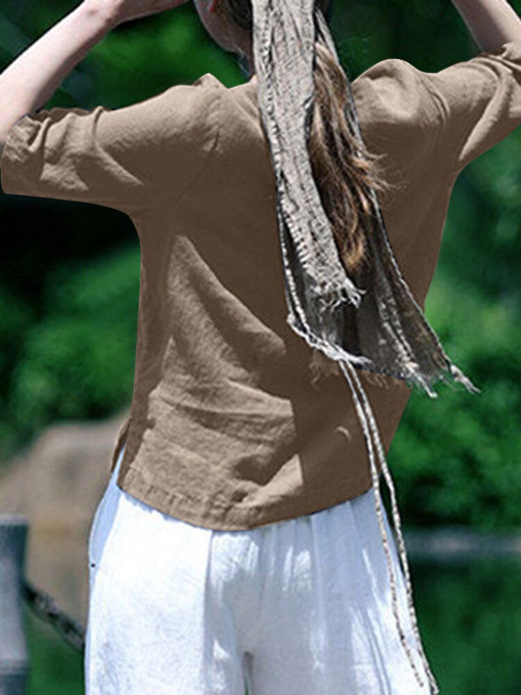 Solid Half Sleeve Crew Neck Casual Women Blouse Solid Half Sleeve Crew Neck Casual Women Blouse